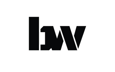 bw or wb Letter Initial Logo Design, Vector Template