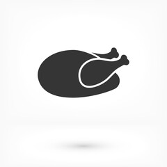 chicken thighs vector icon, vector icon fried chicken vector icon