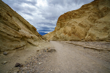 hikink the golden canyon - gower gulch circuit in death valley, california, usa