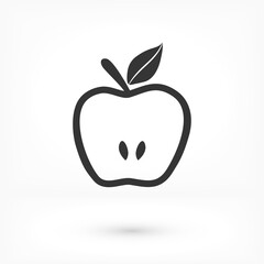 Apple Icon Vector in trendy flat style isolated on grey background. Apple Icon page symbol for your web site design Apple Icon Vector logo, app, UI. Apple Icon Vector illustration