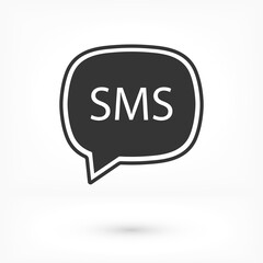 SMS mail vector icon. mail to receive SMS icon. mail to send SMS icon. mail for reading SMS flat