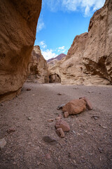 hikink the natural bridge trail in death valley, california, usa