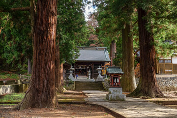 The famous Kawaguchiko Asama Shrine, the world heritage shrine near Kawaguchiko lake, Japan.