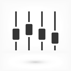 Filter control settings isolated minimal icon in black and white colors. Line vector icon for websites and mobile minimalistic flat design. Modern trend concept design