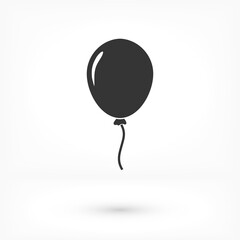 Balloon black silhouette vector icon.