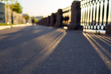 pedestrian crossing in the sunny street