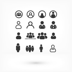 Businessman vector icon style many linear people.