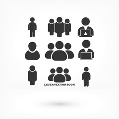 Businessman vector icon style many linear people.