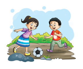 children playing with ball