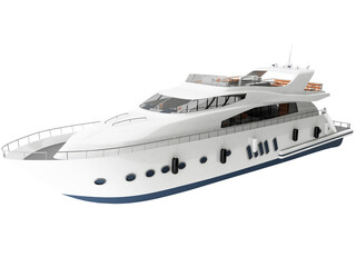 3d Rendering of a Large Yacht