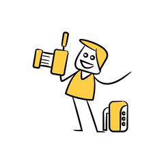 photographer and camera yellow stick figure theme