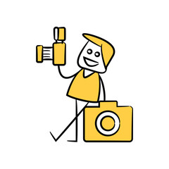 photographer and camera yellow stick figure theme