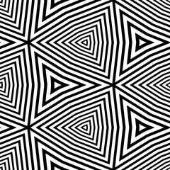 Hand drawn geometric vector pattern background in classic black and white. 