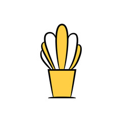 icon yellow hand drawn design