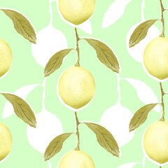Seamless pattern with lemons.