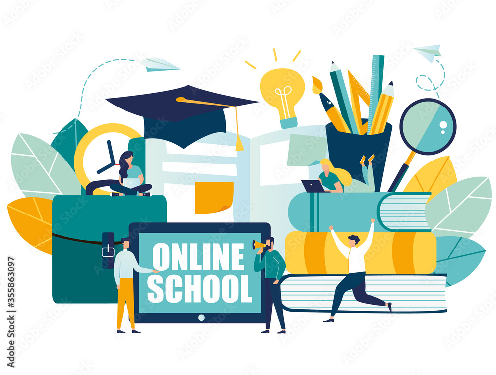 Poster vector graphic elements. stylish frame for the text on the topic of education. training young people