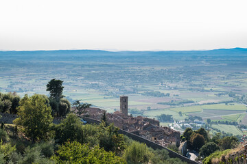 Italian buildings in a small Tuscan town.