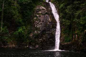 Small Waterfall in  tropical  rain  forest