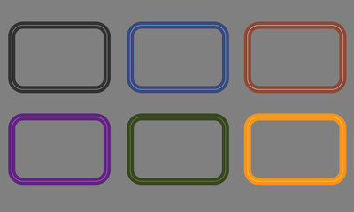 Minimalist square frames 6 pcs. Blanks, isolated vector Illustration