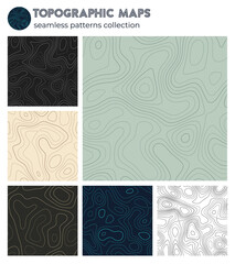 Topographic maps. Amazing isoline patterns, seamless design. Superb tileable background. Vector illustration.