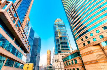 Fototapeta premium The urban architecture of Lujiazui, Shanghai, China