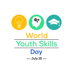 Vector illustration on the theme of World Youth skills day observed each year on July 15 across the globe.
