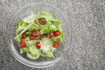 Plat of salad on a sunny day