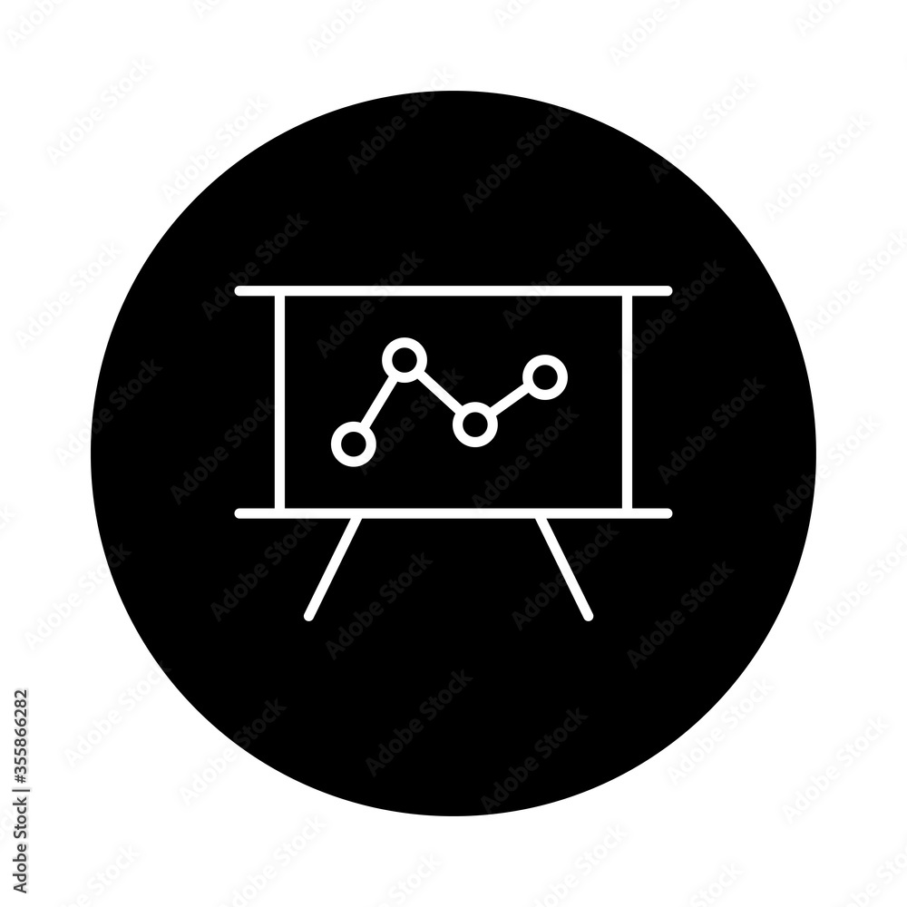 Poster paper board with statistics block and line style icon
