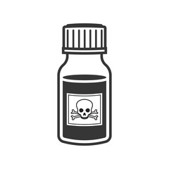 Poison bottle icon on white background. Vector