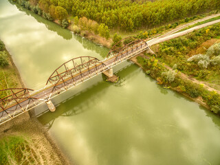 Aero photo od Road Bridge Across The River