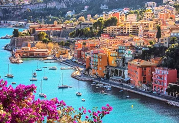 Vlies Fototapete Nice Villefranche-sur-mer on the French Riviera in summer