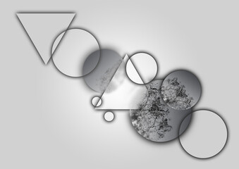 illustration of abstraction with gray geometric shapes