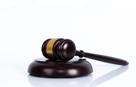 Gavel hammer tool with law concept.