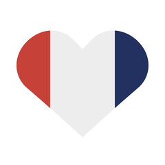 france flag heart of happy bastille day vector design