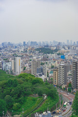 東京都北区王子から見た曇りの日の東京の景色