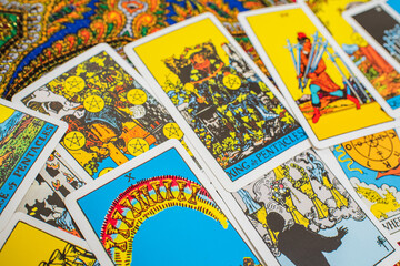 A deck of tarot cards. Fortune telling, prediction. Magic