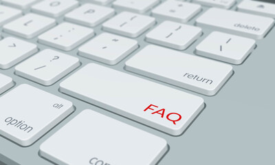 Close up of FAQ keyboard button