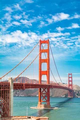 Fotobehang Golden Gate Bridge Golden Gate Bridge view from San Francisco side in a sunny day