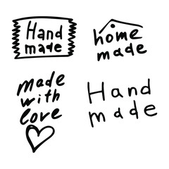 Set of primitive hand-drawn handmade elements.