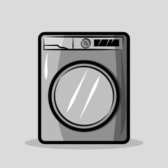 vector illustration of a washing machine-flat design