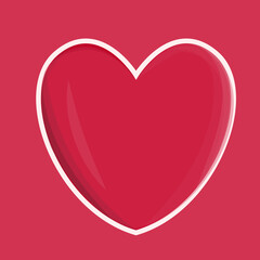 Illustration of red love picture, flat design