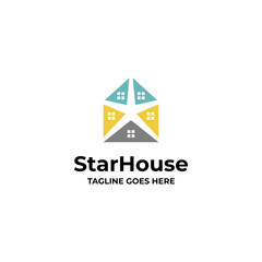 Fototapeta premium star house logo icon vector template