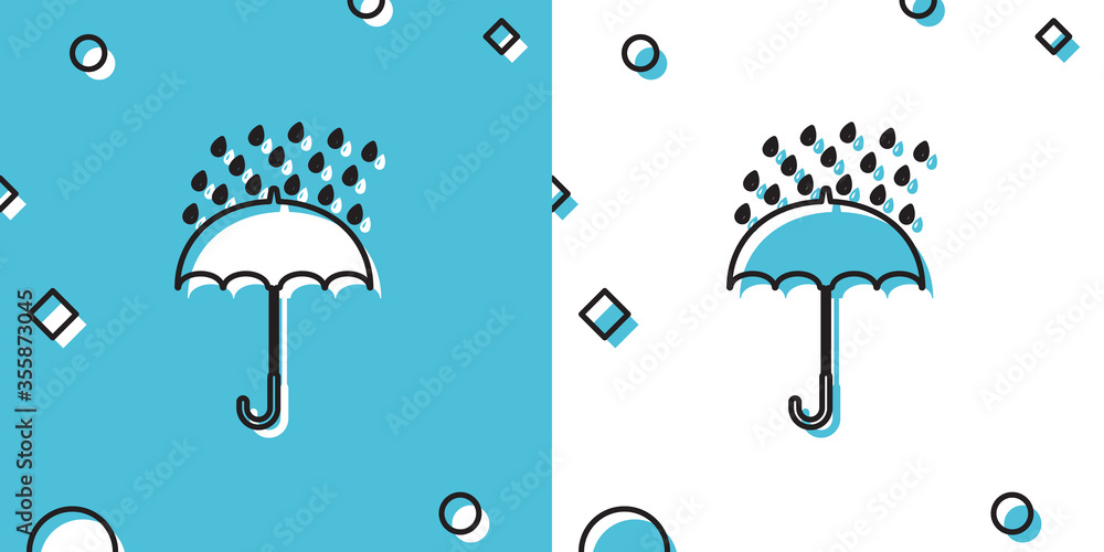 Aufkleber black network port - cable socket icon isolated on blue and white background. lan port icon. etherne