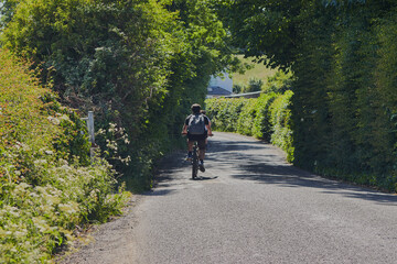 Cycling in a village road during corona virus.