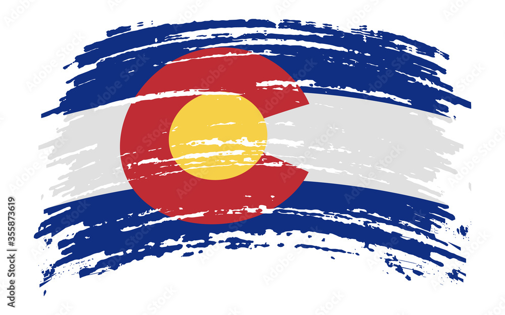 Wall mural colorado flag in grunge brush stroke, vector