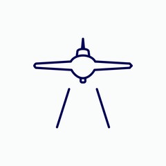 Outline airplane landing icon.Airplane landing vector illustration. Symbol for web and mobile