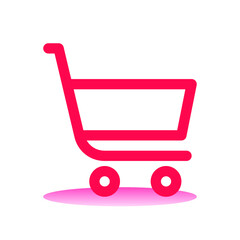 Cart Icon Design. Red Line Style