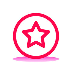 Favourite Icon Design. Red Line Style