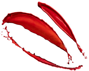 red splashes over white background