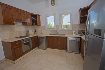 Interior design of luxury villa kitchen